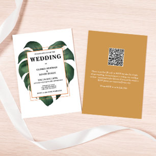 Palma Tropical Folha QR Código Casamento Convite