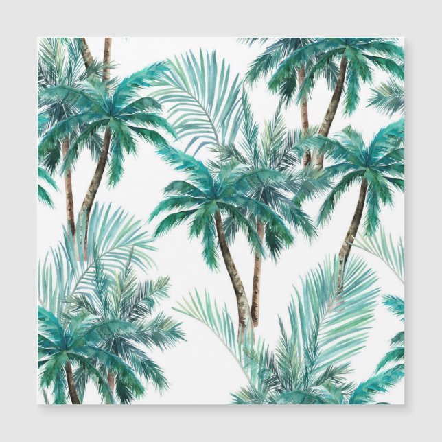 Palma Tropical: Padrão de Selva de Aquarela. (Frente)