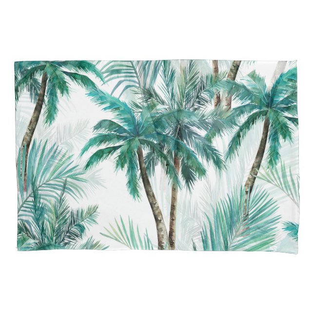 Palma Tropical: Padrão de Selva de Aquarela. (Frente)