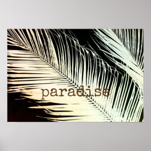 palma tropical poster texto sobre a sepia da foto-