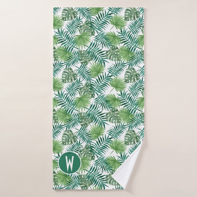 Palma Verde Brilhante Tropical Deixa Conjunto de T (Toalha de Banho)