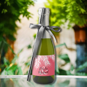 Palmas brancas tropicais em Mini Casamento Rosa
