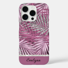Palmas de brilho rosa e prata personalizadas