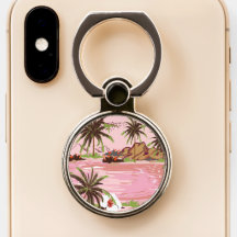 Palmas de praia tropical rosa