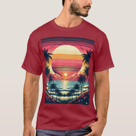 Palmas e camiseta sunset