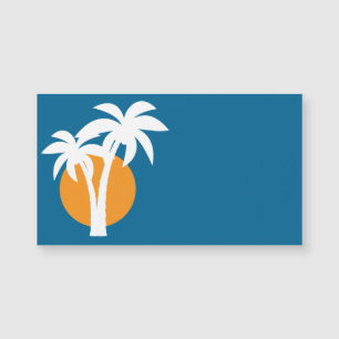 Palmas e sol laranja