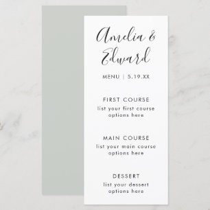 Palmas graciosas que Wedding o cartão do menu