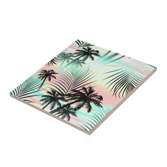 Palmas pretas no pôr do sol (Lateral)