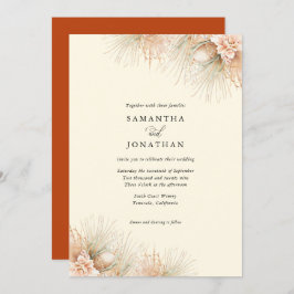 Palmas Secas Boho Terracotta Convite Para Casament