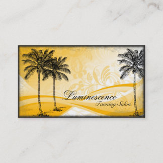 Palmeira do amarelo do cartão de visita do salão