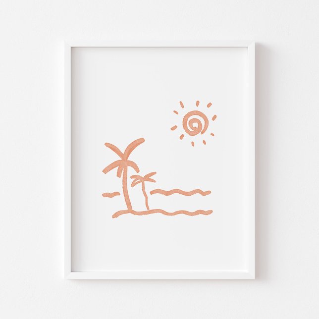 Palmeira e praia boho impressão (Criador carregado)