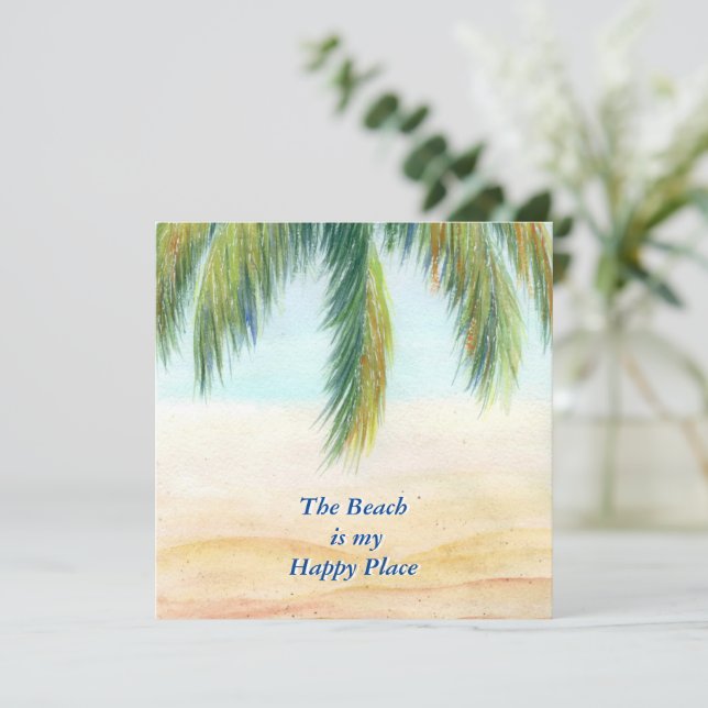 Palmeira em um dia ensolarado na praia (Em pé/Frente)