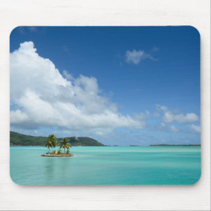Palmeira no mousepad da lagoa de Bora Bora