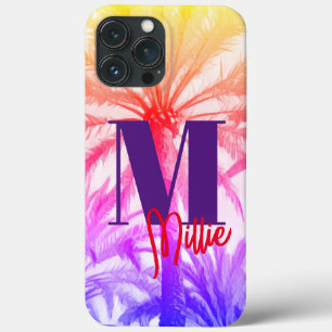 palmeira tropical com nome personalizado retrô