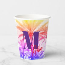 palmeira tropical de verão em anos 80 de neon retr