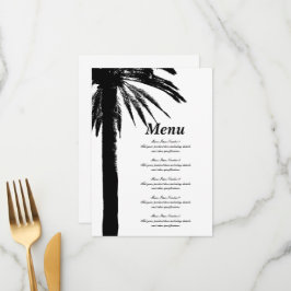 Palmeira tropical praia menu modelo de casamento