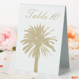 Palmeira tropical praia número da mesa de casament