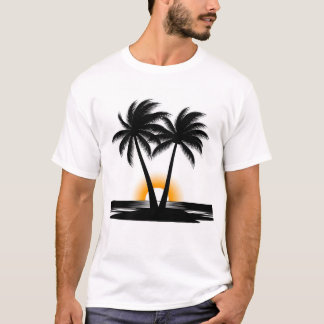 Palmeiras ao Pôr do Sol | Camiseta de Praia Tropic