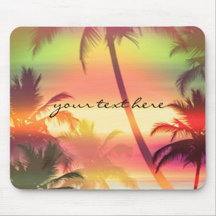 Palmeiras Calor Tropical Praia Verão Mouse Pad