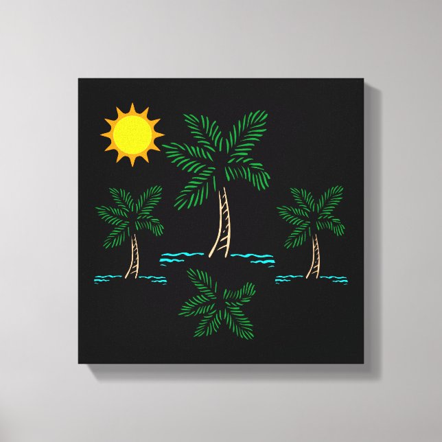 Palmeiras com arte em Canvas solar (Frente)