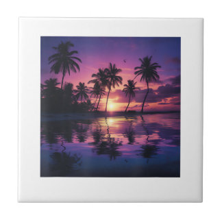 Palmeiras da Praia do Pôr do Sol Roxo