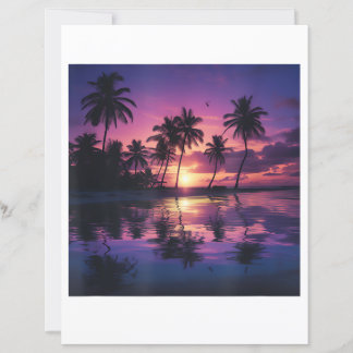 Palmeiras da Praia do Pôr do Sol Roxo