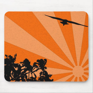 Palmeiras e gaivota Mousepad