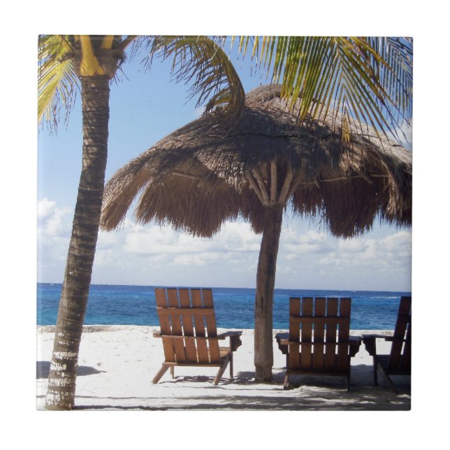 Palmeiras e praia de México das cadeiras (Frente)