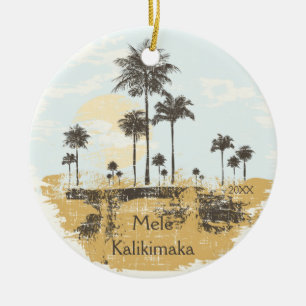 Palmeiras Enfeite de Natal Tropical Havaiano