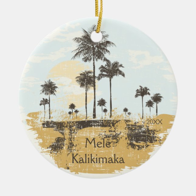 Palmeiras Enfeite de Natal Tropical Havaiano (Frente)