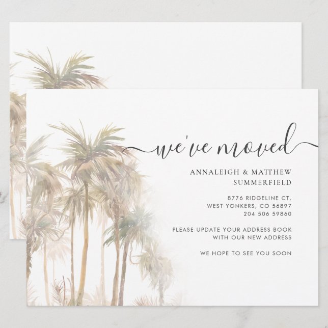 Palmeiras movendo-se para casa Nós movemos a aquar (Frente/Verso)