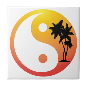 Palmeiras no Azulejo Sunset Yin Yang