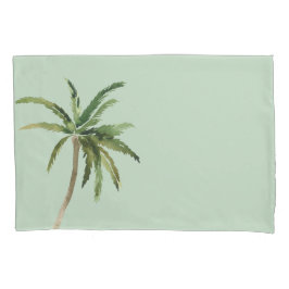 Palmeiras Tropicais Aquarela Verde Claro