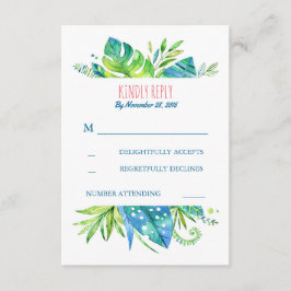 palmeiras tropicais folhas praias casamento rsvp