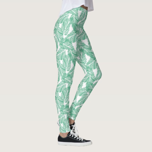 Palmeiras tropicais, Impressão, leggings femininas (Direita)