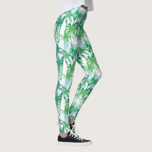 Palmeiras tropicais, Impressão, leggings femininas