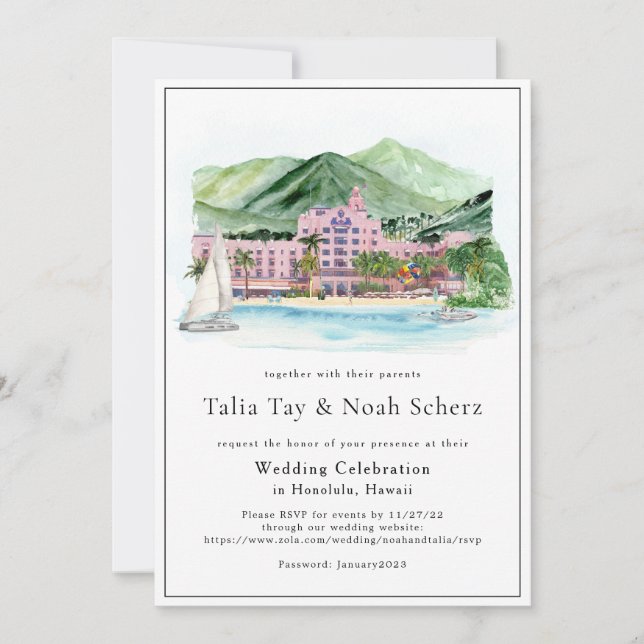 Palmeiras Vintage | Itinerário de Casamento Havaia (Frente)