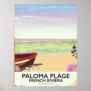 Paloma Plage, poster de viagens francês da Rivier