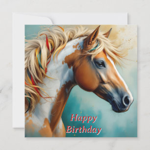 Palomino Paint Mustang Retrato Aniversário