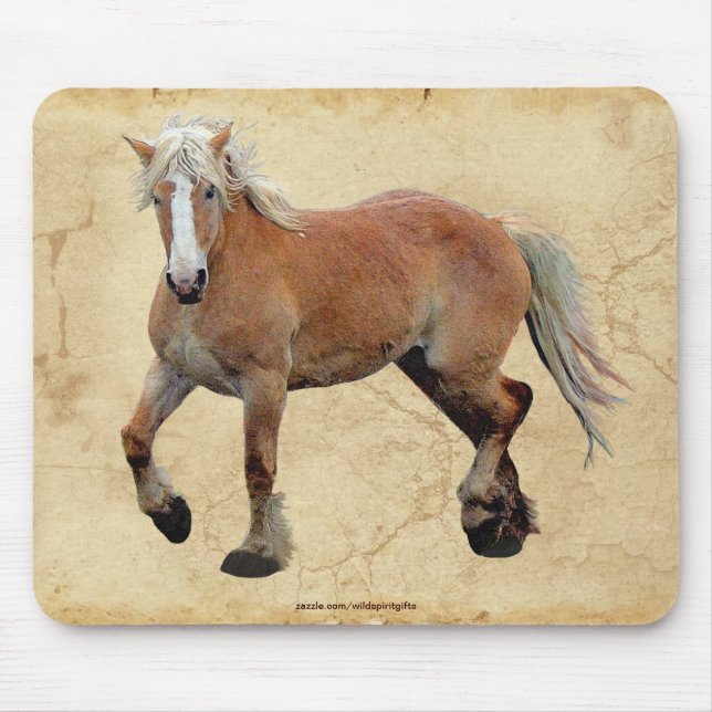 Palomino Percheron Horse amantes Art Mousepad (Frente)