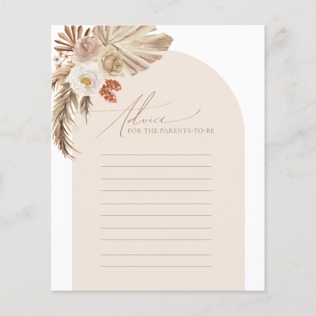 Pampas Arch Advice to Parent Chá de fraldas Game (Frente)