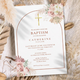 Pampas Grass Arch Baptism Christening Convite