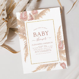 Pampas Grass Bohemian Boho Chá de fraldas Convite