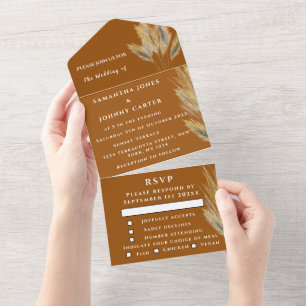 Pampas Grass Bohemian Boho RSVP Fall Elegante