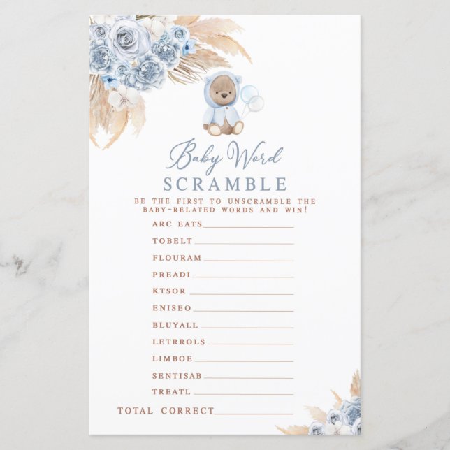 Pampas Grass Boho Bear Bear Bear Jogo (Frente)