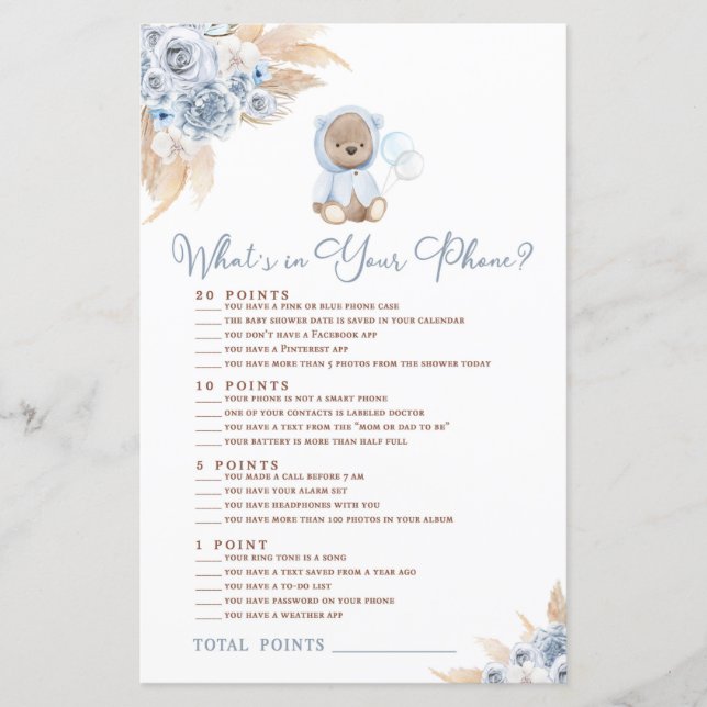 Pampas Grass Boho Bear O que há no seu jogo telefô (Frente)