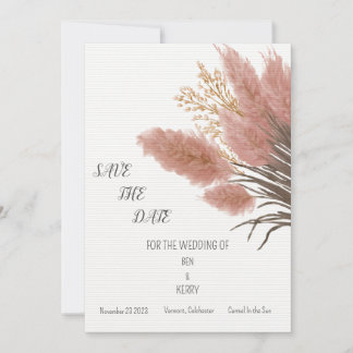 Pampas Grass Boho Casamento Salve A Data Convite
