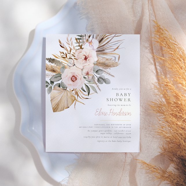 Pampas Grass Boho Desert Budget Girl Baby Shower (Criador carregado)