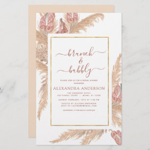 Pampas Grass Brunch Bubble Boho Chá de panela Invi