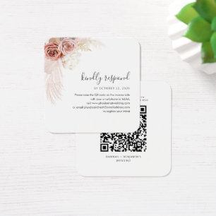 Pampas Grass QR Code Wedding Enclosure RSVP